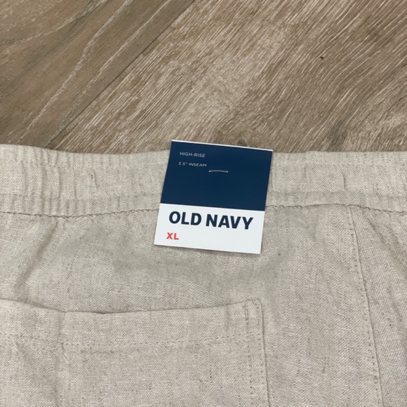 Old Navy Size XL Womens Linen Shorts Pull On Elastic Waist Khacki Tan - Picture 3 of 5